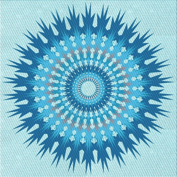 Ahgly Company Machine Washable Indoor Square Transitional DodgerBlue Area Rugs, 8' Square