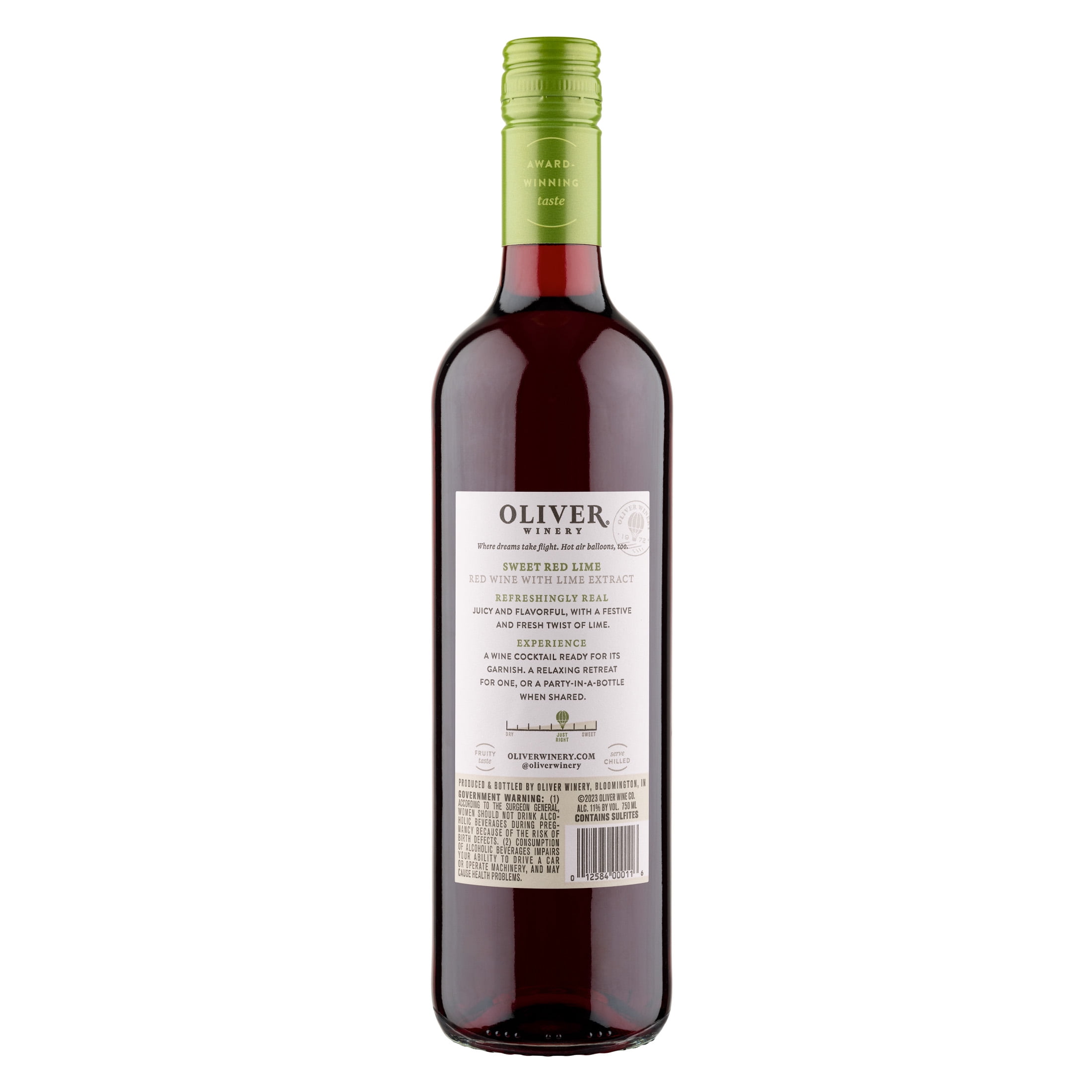 Oliver Soft Collection Sweet Red Lime Wine 11% ABV 750ml