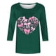 thumbnail image 5 of RKSTN Valentines Gift 3/4 Length Sleeve Womens Tops Oversized Crewneck Valentine Day Loves Heart Graphic Print Short Sleeve T Shirt Womens Casual Plus Size Round Neck Three Quarter Sleeve Tee Shirt, 5 of 6