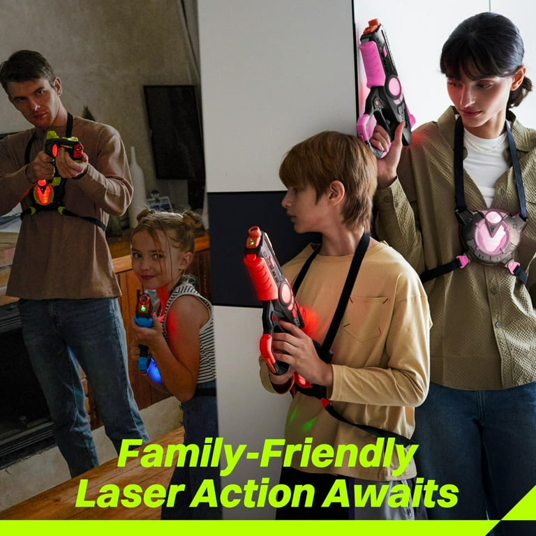 Free Shipping! ZIFFY Laser Tag Set of 4 with Vests Indoor Outdoor