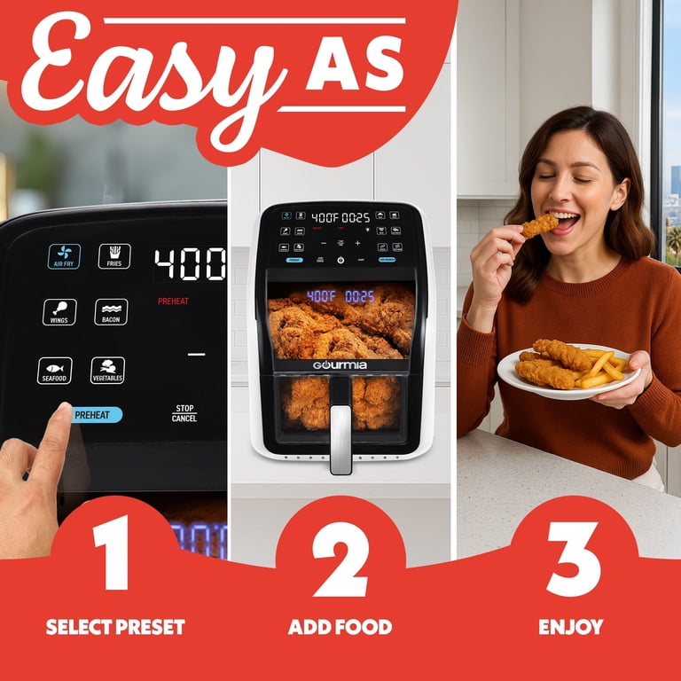 Gourmia Panorama 7-QT Digital Air Fryer with Panoramic View
