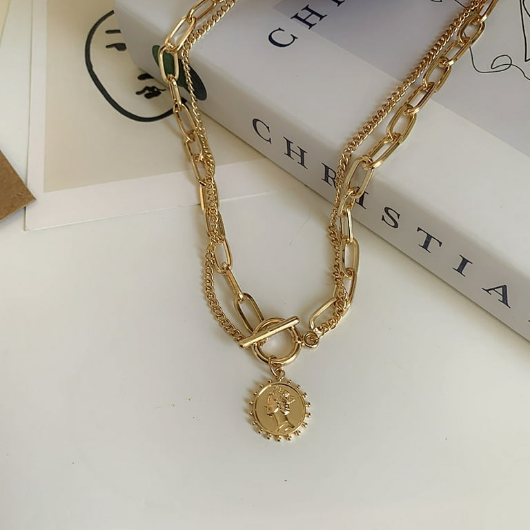 Simple Gold Chain + Lock Layered Necklace