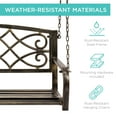thumbnail image 2 of Best Choice Products 2-Person Metal Outdoor Porch Swing, Hanging Patio Bench w/ Weather-Resistant Steel - Bronze, 2 of 7