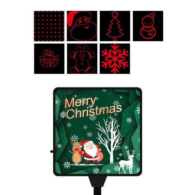 Amdohai Car USB Atmosphere Light Christmas Projector Lights Sound Activated LED Interior Lamp for Car Home Bedroom Party Decoration