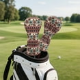 thumbnail image 5 of Yuyamidu Cow Print Golf Club Head Covers for Drivers, Fairway Woods, and Hybrids, Waterproof Leather Head Covers Aztec Ethnic Golf Headcover with Soft Lining, 5 of 8