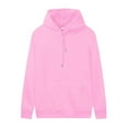 thumbnail image 2 of Sanbonepd Hoodies for Women Solid Color Plush Thicken Raglan Sleeves Hooded Sweater Crewneck Sweatshirts, 2 of 2