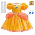 thumbnail image 2 of Princess Costume for Girls Cosplay Puff Sleeve Layered Costume for Little Girl Halloween Cosplay Birthday Outfit Yellow (3-10T), 2 of 10