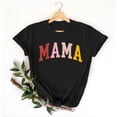 thumbnail image 2 of Camiseta de mujer Penkiiy Mama Carta impresa T-shirt Día de la Madre Tops de manga corta 3XL Negro, 2 of 5