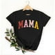 thumbnail image 2 of Camiseta de mujer Penkiiy Mama Carta impresa T-shirt Día de la Madre Tops de manga corta XL Negro, 2 of 5