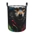 thumbnail image 6 of Picia Vintage Wolf Warrior Large Laundry Basket, Waterproof, Freestanding Laundry Hamper, Collapsible Tall Clothes Hamper with Extended Handles-Medium, 6 of 8