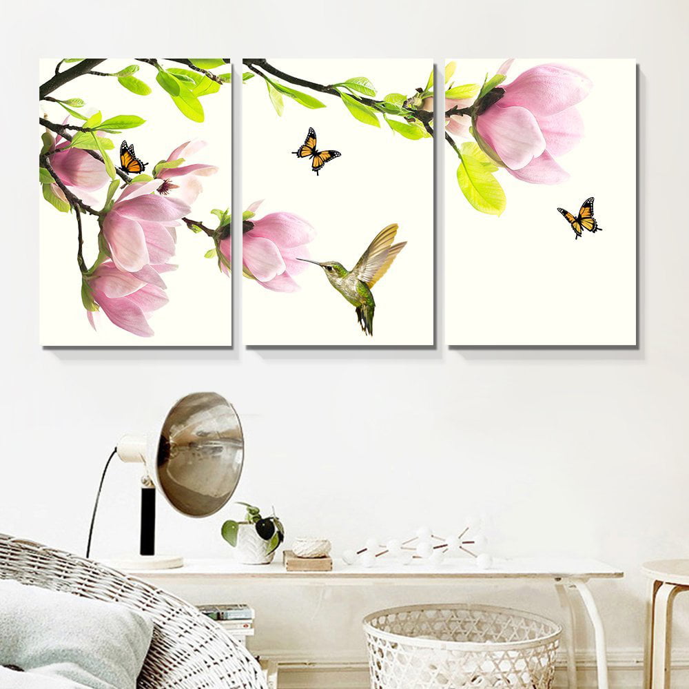luosh 5 Panel Wall Art Flowers HD Print Modular Painting Pictures Print On Canvas for Home Modern Decoration