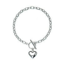 Beautiful Heart Charm Bracelet Sterling Silver Women Girls Jewelry-Gift NEW S4P8