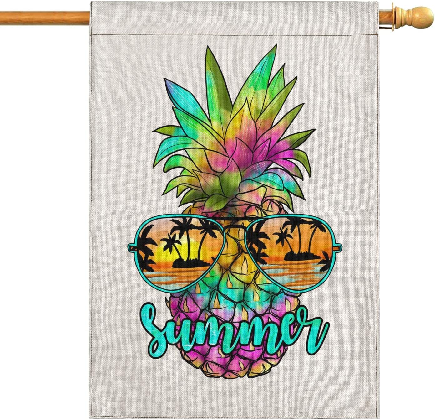 Summer Pineapple Garden Flag Double Sided Vertical Burlap Yard Outdoor