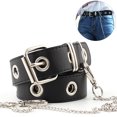 thumbnail image 2 of Women's Belt Fashion Hollow Punk Style Pants Belt Jeans Belt with Chain, 2 of 10