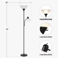 thumbnail image 6 of HonoDing 72-inch Black Adjustable Dual Floor Lamp with Reading Light for Living Room Bedroom Office, 6 of 6