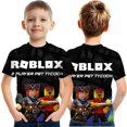 thumbnail image 1 of [5-14 Años] Roblox Primavera Verano Niños Niñas 3D Impreso Tops Cuello Redondo Anime Versión Coreana Camisetas Camisas Diarias, 1 of 3