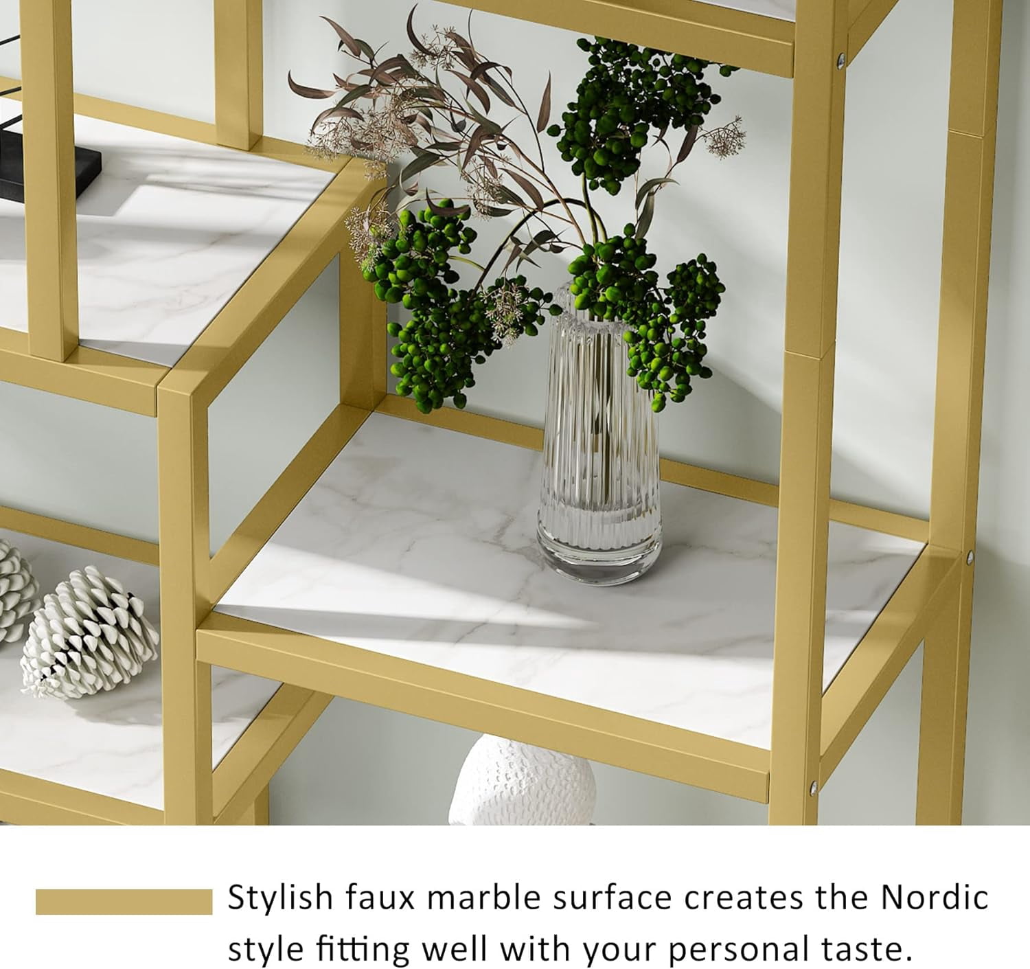 MAYEERTY Freestanding 9-Tier Etagere Bookshelf Industrial Charm Home Decor Display Shelf