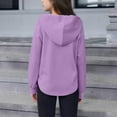 thumbnail image 4 of Spazoro Girls Swearshirts, Fall Winter Long Sleeve Hooded Solid Color Casual Pullover Tops for Girls Purple Size 4-5T, 4 of 4