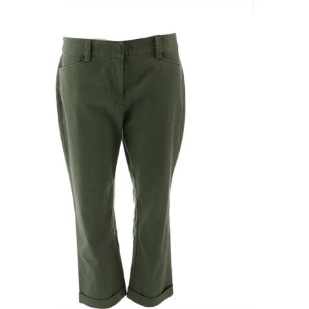 Lands' End Chino Mid Rise Straight Leg Pants Dark Olive Green 18P NEW ...