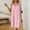 #257-Pink, variant on Warop Women's Modal Nightgown, Solid Color Square Neck Pleated Long, Loose Fit for Casual Sleep and Lounge