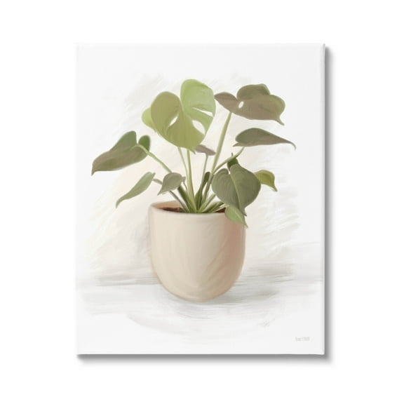 Stupell Industries Monstera House Plant Potted Vase Graphic Art Gallery Wrapped Canvas Print Wall Art, Design by House Fenway