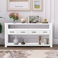 thumbnail image 6 of White Sofa Side Table, Atumon Storage Console Table, Modern Entryway Table, Wood Buffet Sideboard, Console Table with 4 Drawers and 2 Shelves, Console Table for Entryway Hallway Living Room, 6 of 10