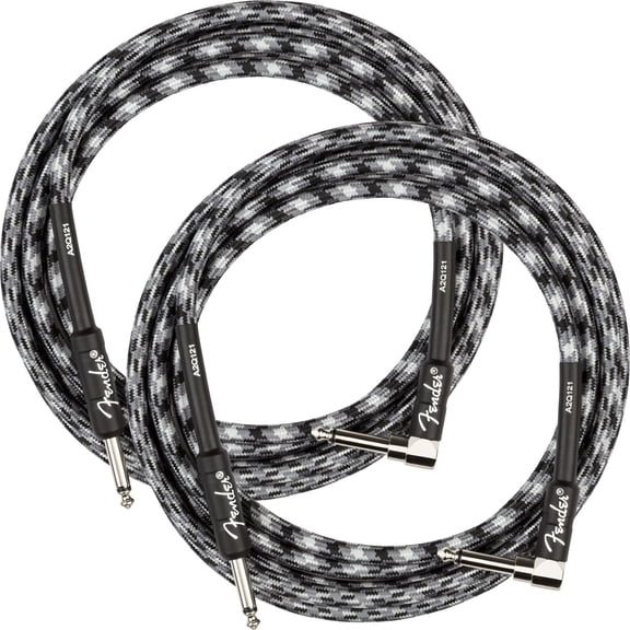 Fender 10-Foot Professional Instrument Cable, Straight-Angled, Winter Camo - 2 Pack