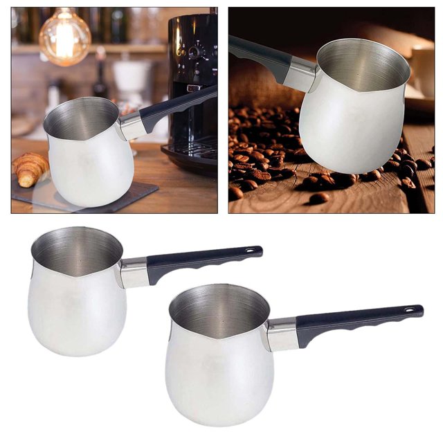 Jarra de Acero Inoxidable para Derretir Cera, Jarra de Café con Accesorio de Mango Resistente Al Calor+Jarra de Acero Inoxidable para Derretir Cera, J Baoblaze Jarra para espumar leche