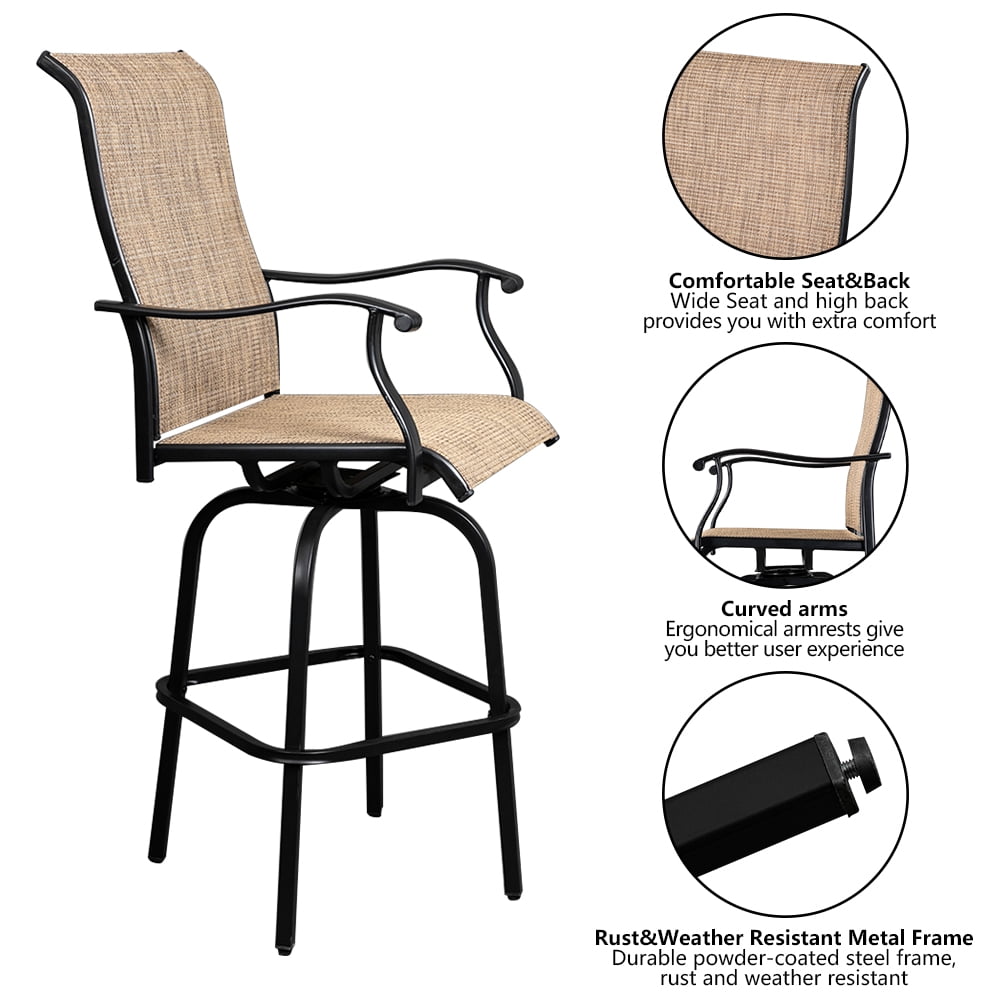 Lowestbest 2PCS Swivel Chair, High-end Bar Chair, Wrought Iron Swivel Bar Chair Patio Swivel Bar Stools, Black Lowestbest 2PCS Swivel Chair, High-end Bar Chair, Wrought Iron Swivel Bar Chair Patio Swivel Bar Stools, Black