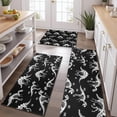 thumbnail image 2 of Black Dinosaurs Skeleton Text Pattern Kitchen Rugs Sets Of 3,Kitchen Runner Rugs Non Skid Washable,Decorative Kitchen Floor Mats for Kitchen,Sink,Laundry,17"x30"+ 17"x47" + 17"x59", 2 of 6