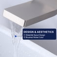 thumbnail image 2 of Wowow Modern Double Handle Wall Mounted Bathroom Faucet with Waterfall Spout in Brushed Nickel, 2 of 8