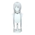 thumbnail image 1 of Peluca para cosplay, trenzada en blanco plateado, 100 cm, sintética, resistente al calor, 1 of 2