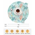 thumbnail image 6 of 13 Inch Round Placemats Set of 4, Teal Red Turtle Coastal Non Slip Heat Insulation PP Table Mats, Summer Beach Nautical Coral Starfish Washable Place Mats for Kitchen Dining Party Table Decor, 6 of 7