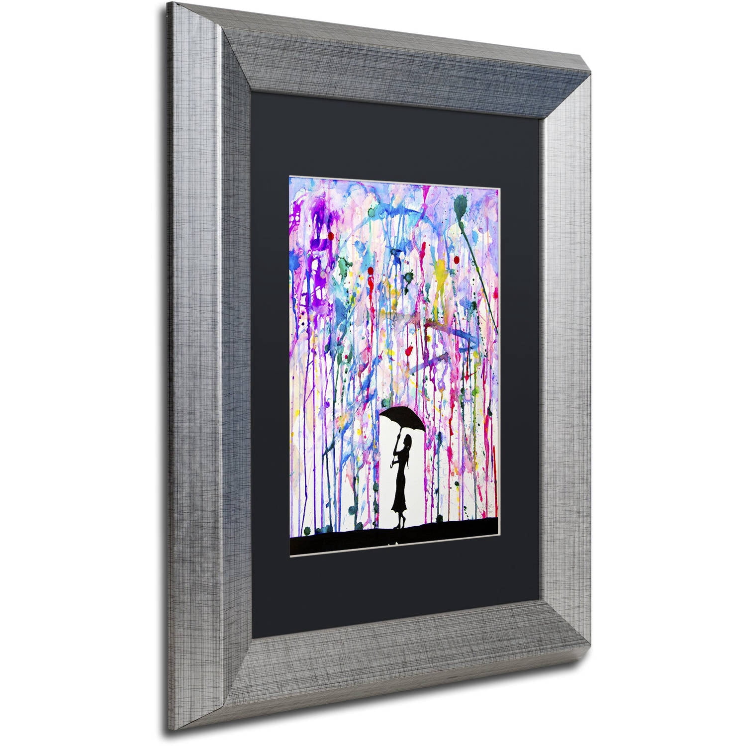 Trademark Fine Art 'Deluge' Canvas Art by Marc Allante, Black Matte, Silver Frame