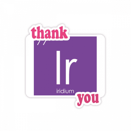 

Chestry Elements Period Table Transition Metals Iridium Ir Thank You Stickers Quote Grateful