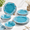 Coastal Blue, variant on Rustic Farmhouse Dinnerware Sets 12 Pieceic Theme Plates And Set For Patio Vintdishes Of 4 Great Camper Rv Antique Tan Brown