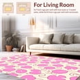 thumbnail image 2 of ODIKA 6'x6' Machine Washable Non-Slip Area Rug, Delicate Pink Panther Spot with Ivory Overlay High Traffic Rug, Pink, 305352, 2 of 7