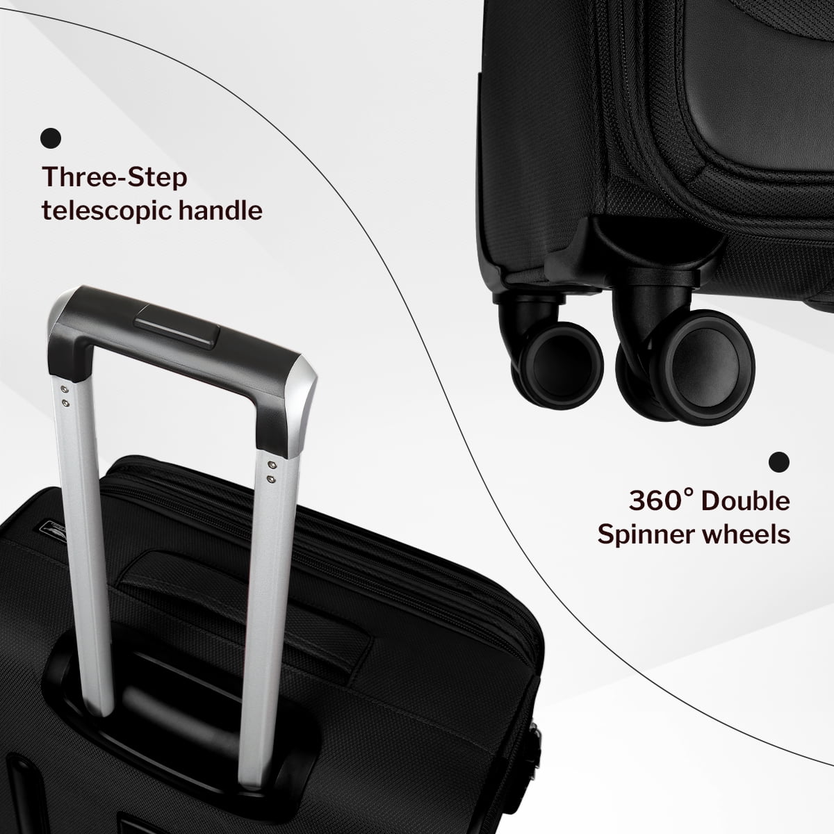 New York Xpress 26" Softside Expandable Luggage Medium Checked Suitcase with Spinner Wheels & TSA Lock, Black - 8809