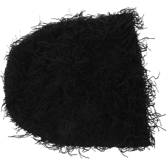 FENGGUIQU Black Round Top Beanie Hat Warm Winter Knit Cap Style Casual Accessory for Men and Women