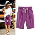 Prolriy Shorts for Women Summer Cotton Pants Plus Size High Waisted