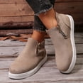 thumbnail image 2 of Willtoo Women's Faux Suede Ankle Boots, Round Toe Side Zip High Top Sneakers with Chunky Sole, Casual Non-Slip Walking Footwear, 2 of 6