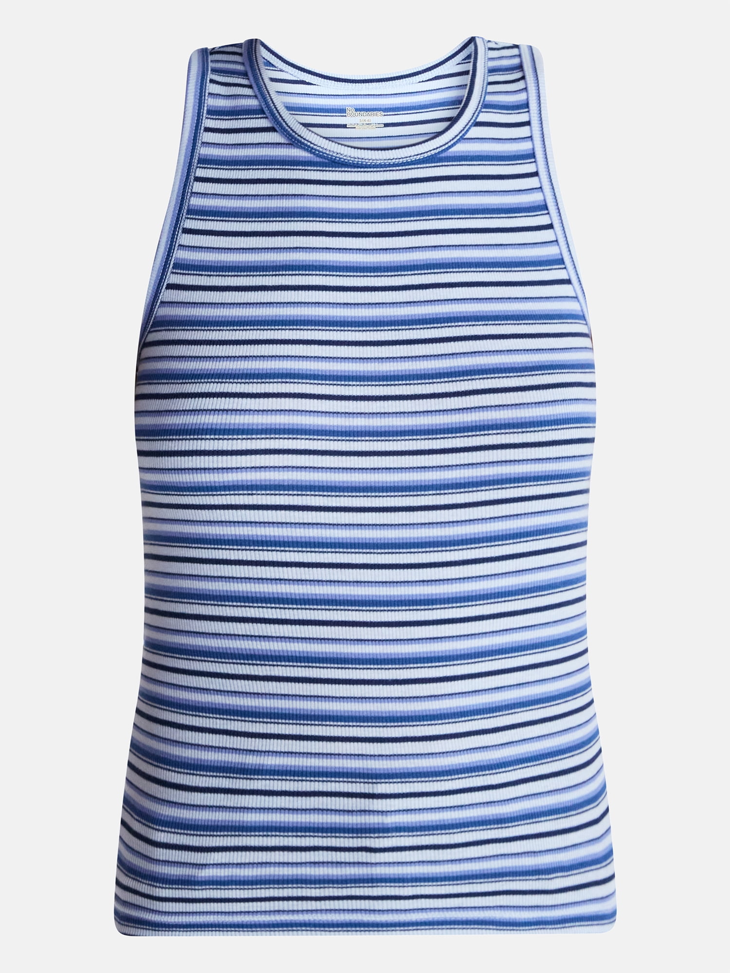 No Boundaries Ribbed High Neck Tank Top, Women's XXS-XXL