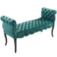 thumbnail image 3 of Modern Contemporary Urban Design Living Room Lounge Club Lobby Tufted Accent Chair Bench, Velvet Fabric, Aqua Blue, 3 of 7