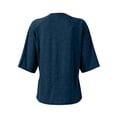 thumbnail image 4 of Short Sleeve Adaptive Shirt for Women, Easy Close Snap Placket with Pocket, Comfortable Casual Wear for Post-Surgery & Caregiver Use Blue L, 4 of 9