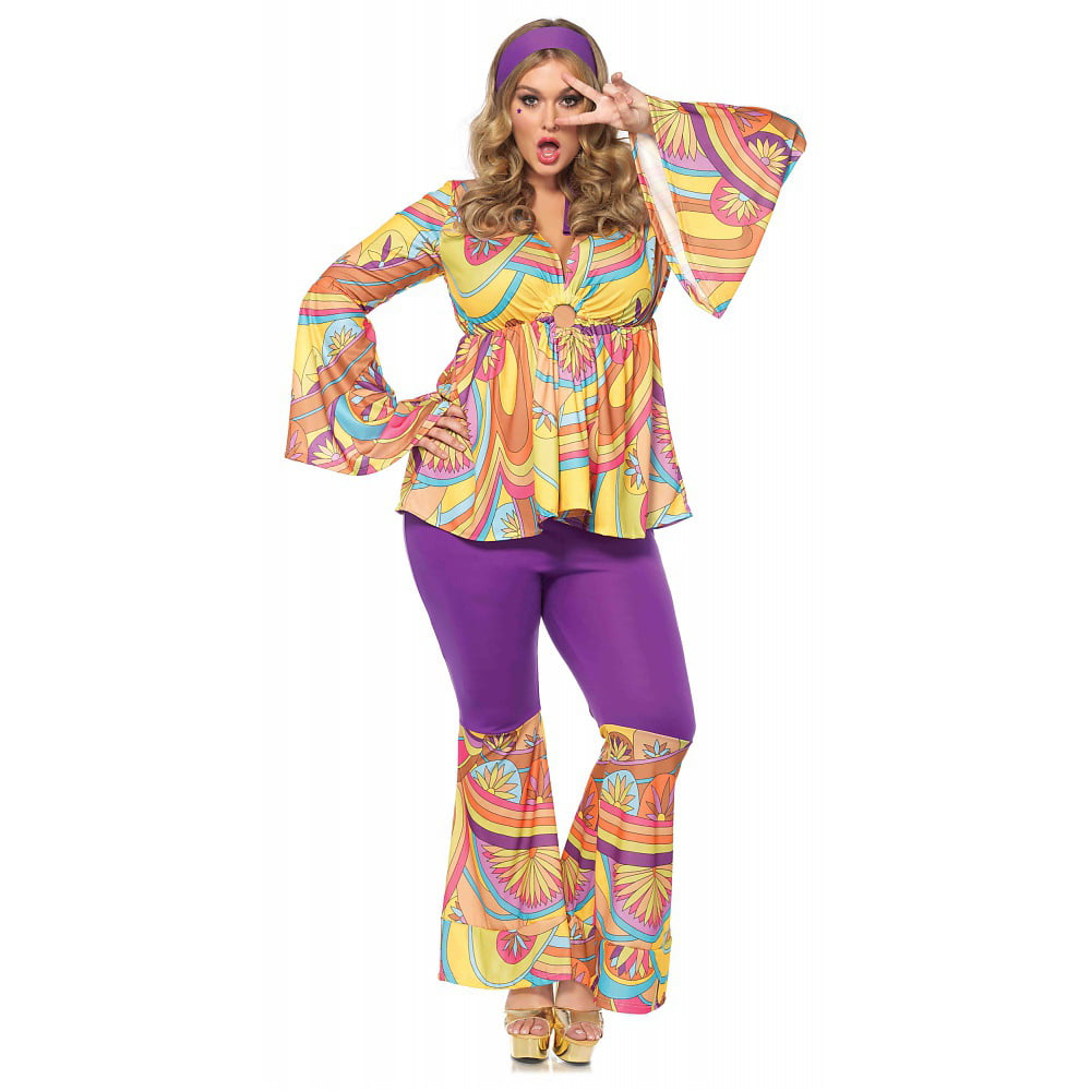 Purple Haze Hippie Costume - Plus Size 1X/2X - Dress Size 16-20 ...