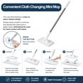 thumbnail image 3 of Mini mop, Convenient Cloth Changing Mini mops,Multifunctional Lazy with One-Click Cloths Attachment for Wet and Dry Disposable Pads (A, Mop+3PC Cloths), 3 of 8