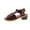 Brown, variant on Kmdttou Shoes Women Solid Hollow Out Mid Heel Casual Vacation Open Toe Beach Sandals With Comfortable Plantar Fasciitis Arch Support(Size:36-43)