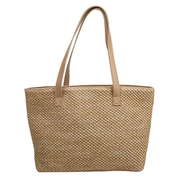 Hongchegh Summer Shoulder Bag Womens Large Woven Tote Bag Khaki