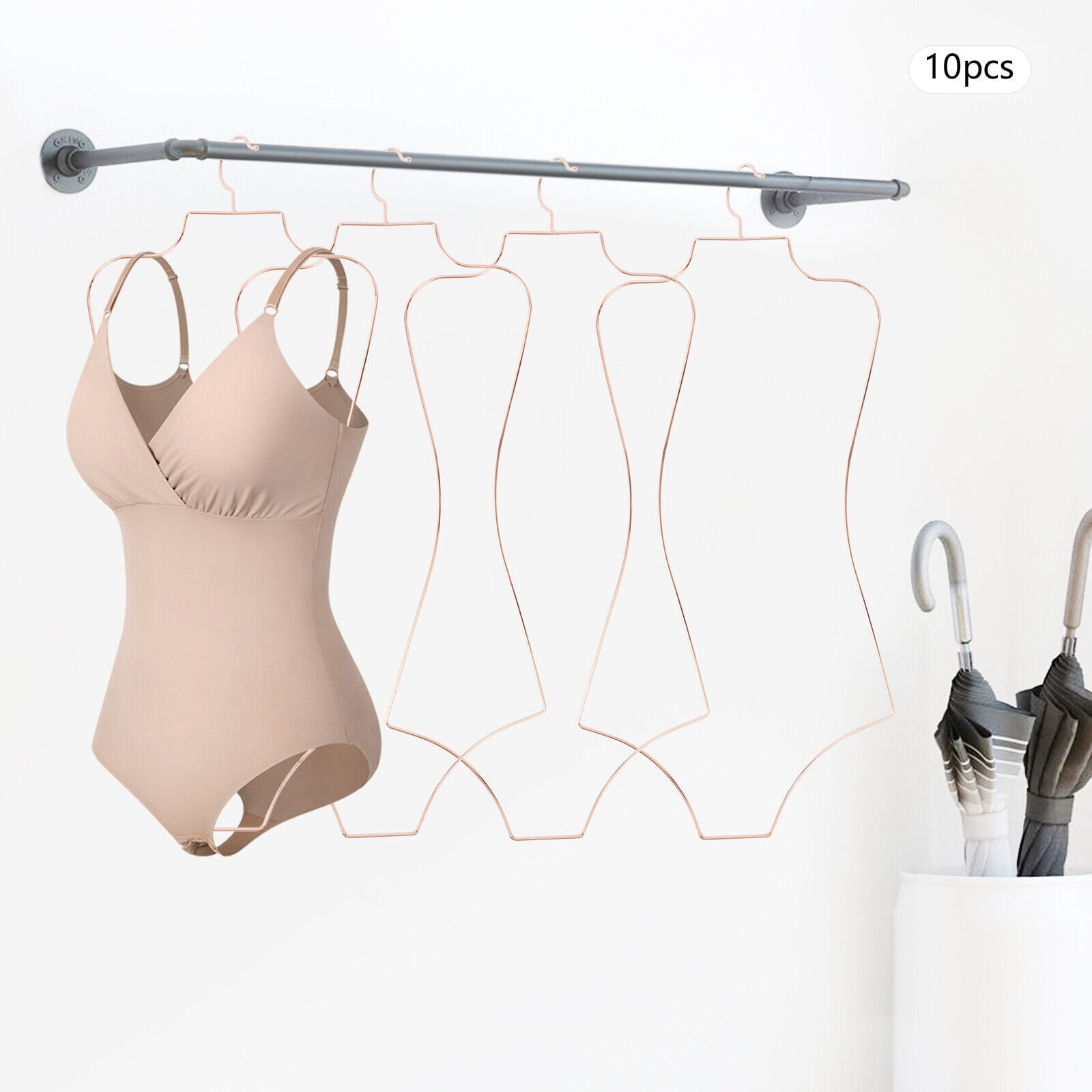 10Pcs Gold Swimsuit Hangers, Iron Body Shape Bikini Display Hanger for Bathing Suit Swimsuits Lingerie Pajamas Underwear for Home Boutique Retail Shop Closet