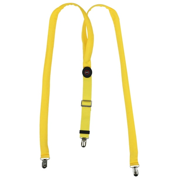 EeaseMX Tirantes elásticos con clip y luz LED, ajustables, con estampado en forma de Y, luminosos, para hombre y mujer (amarillo)